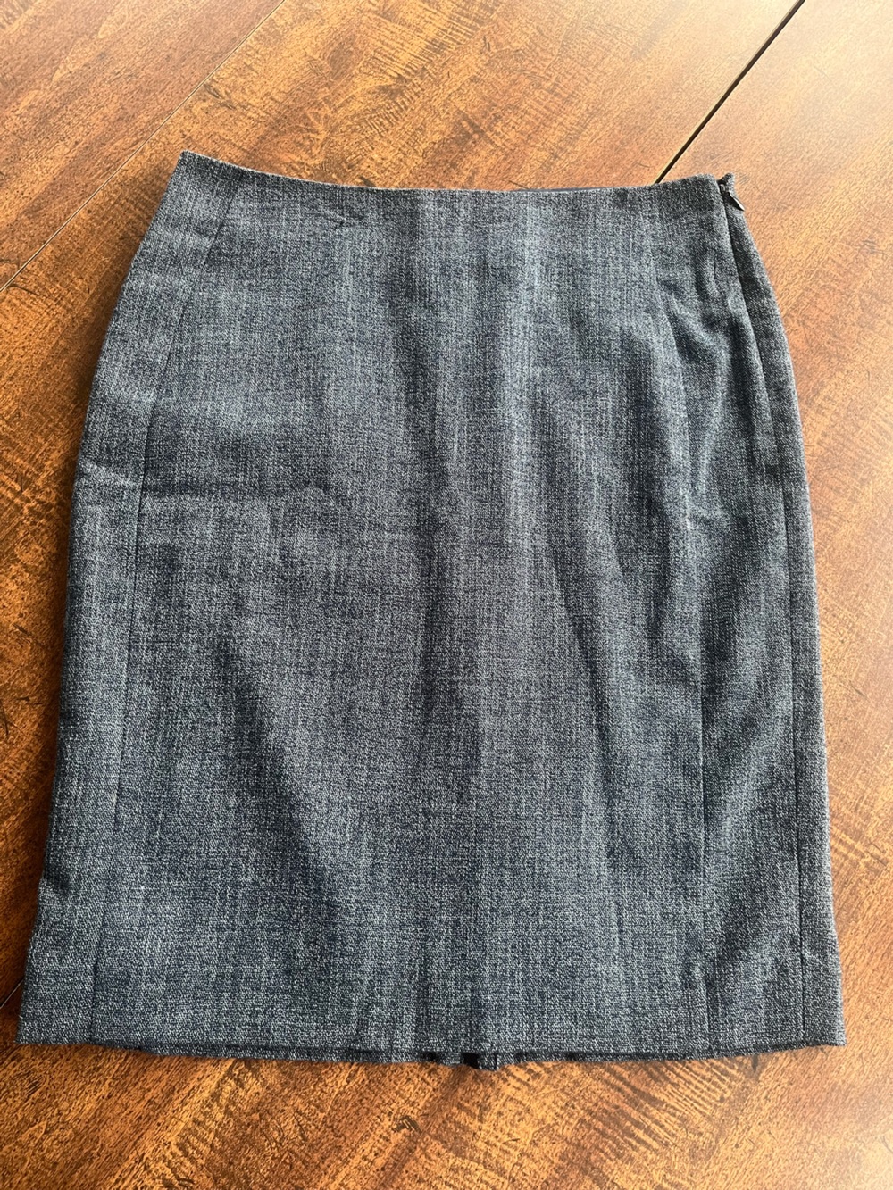 Y2K Blue Denim Look Pencil Skirt Size 2 Office Career Lined Side Zip Limited